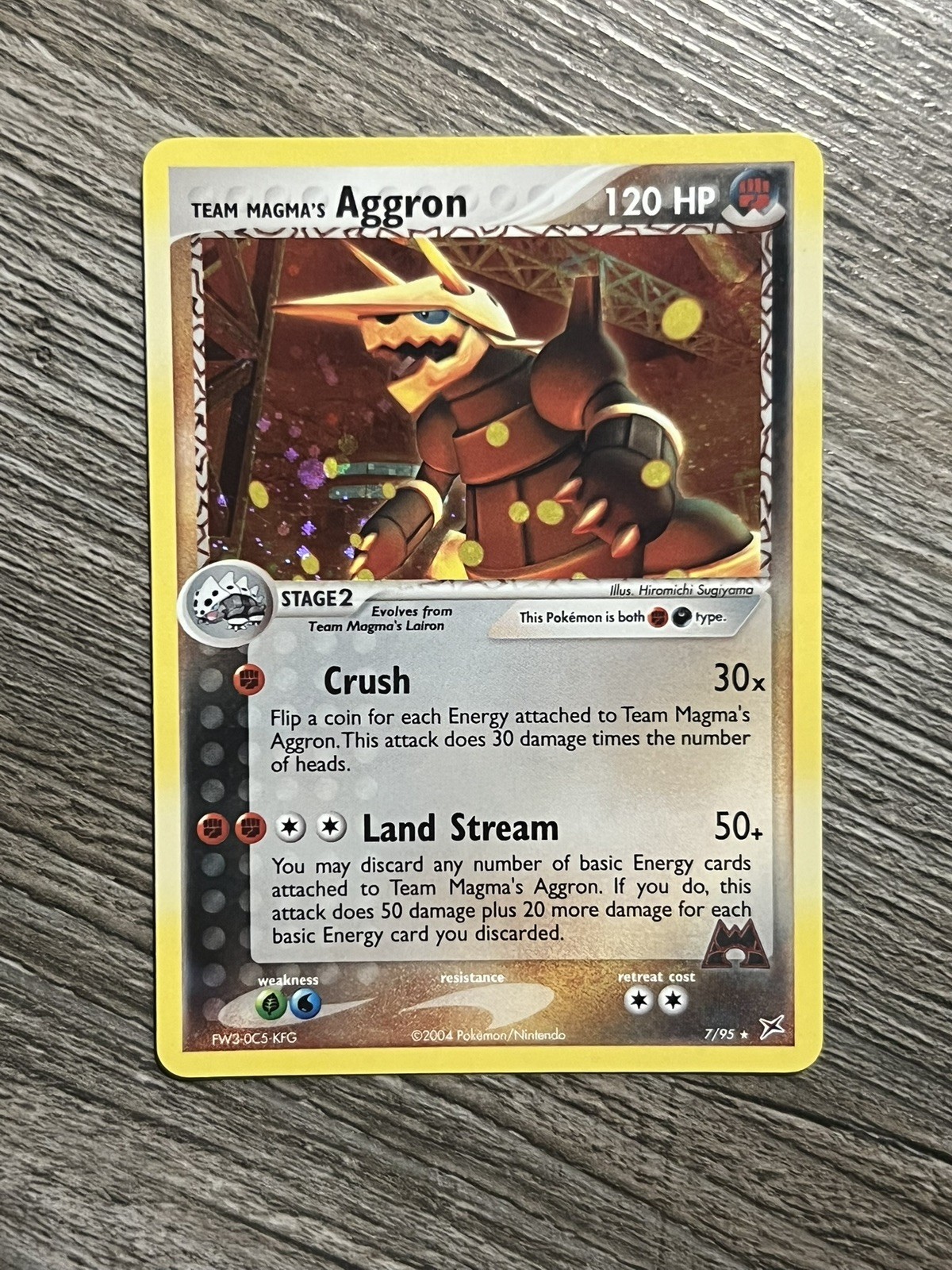 Pokémon TCG Team Magma's Aggron Holo Card 7/95 EX Team Magma Vs Aqua Near Mint