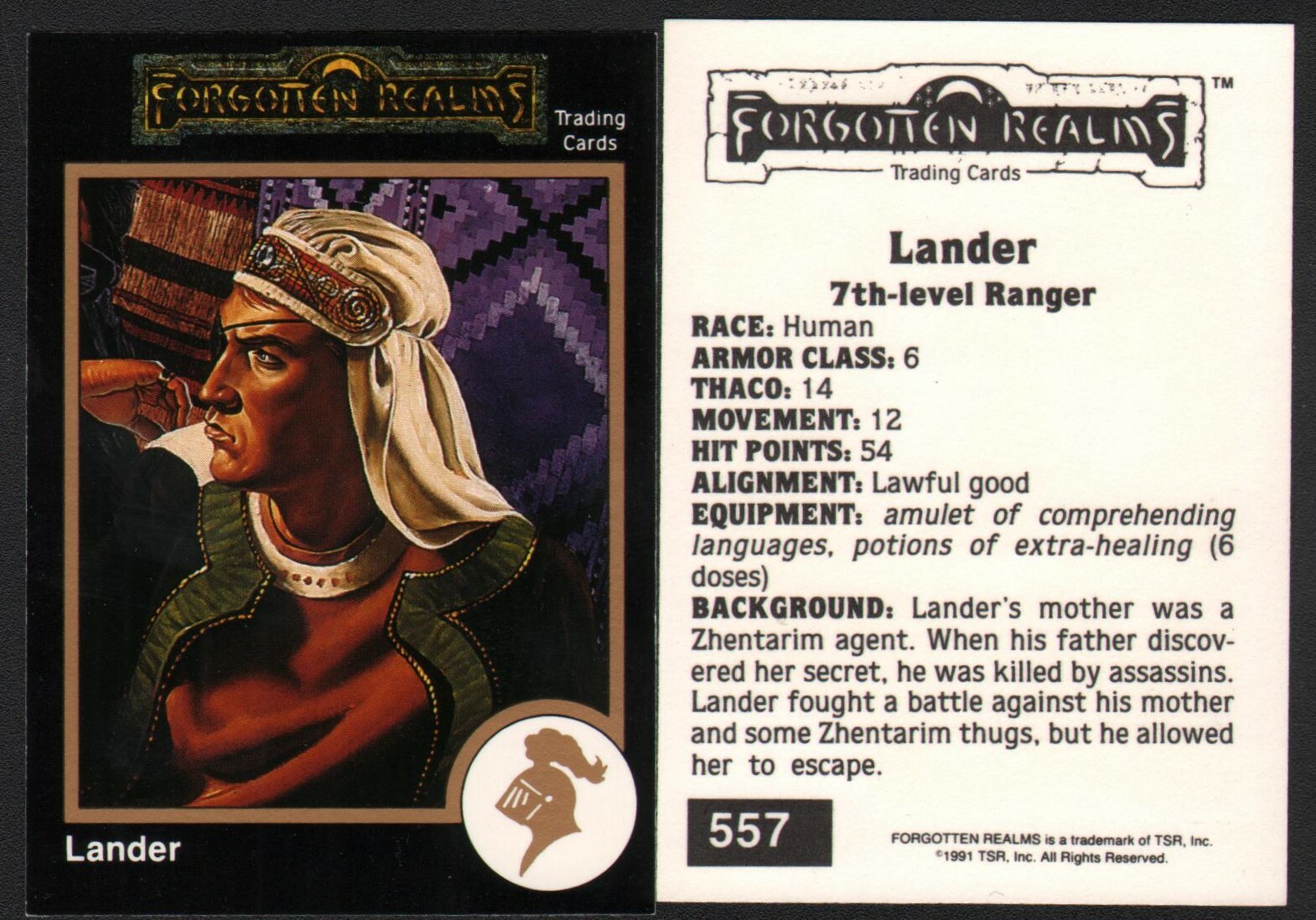 1991 TSR AD&D Gold Border Fantasy RPG Card #557 Forgotten Realms Fred Fields Art