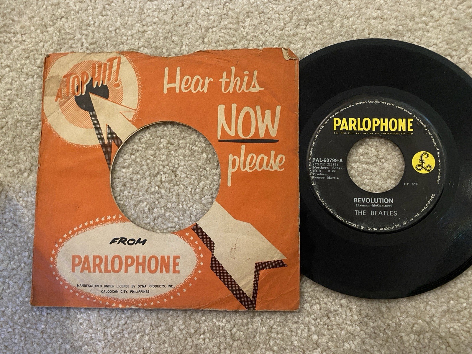 The Beatles 45 rpm Philippines 7" Revolution