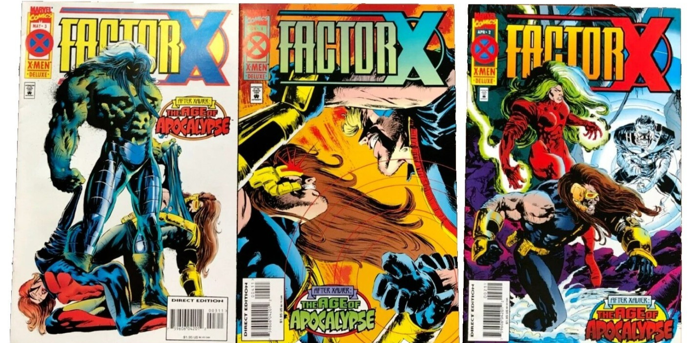 Lotto 3 fumetti Marvel Comics 1995 FACTOR X volume 1 numeri 2, 3 e 4 fumetti usati