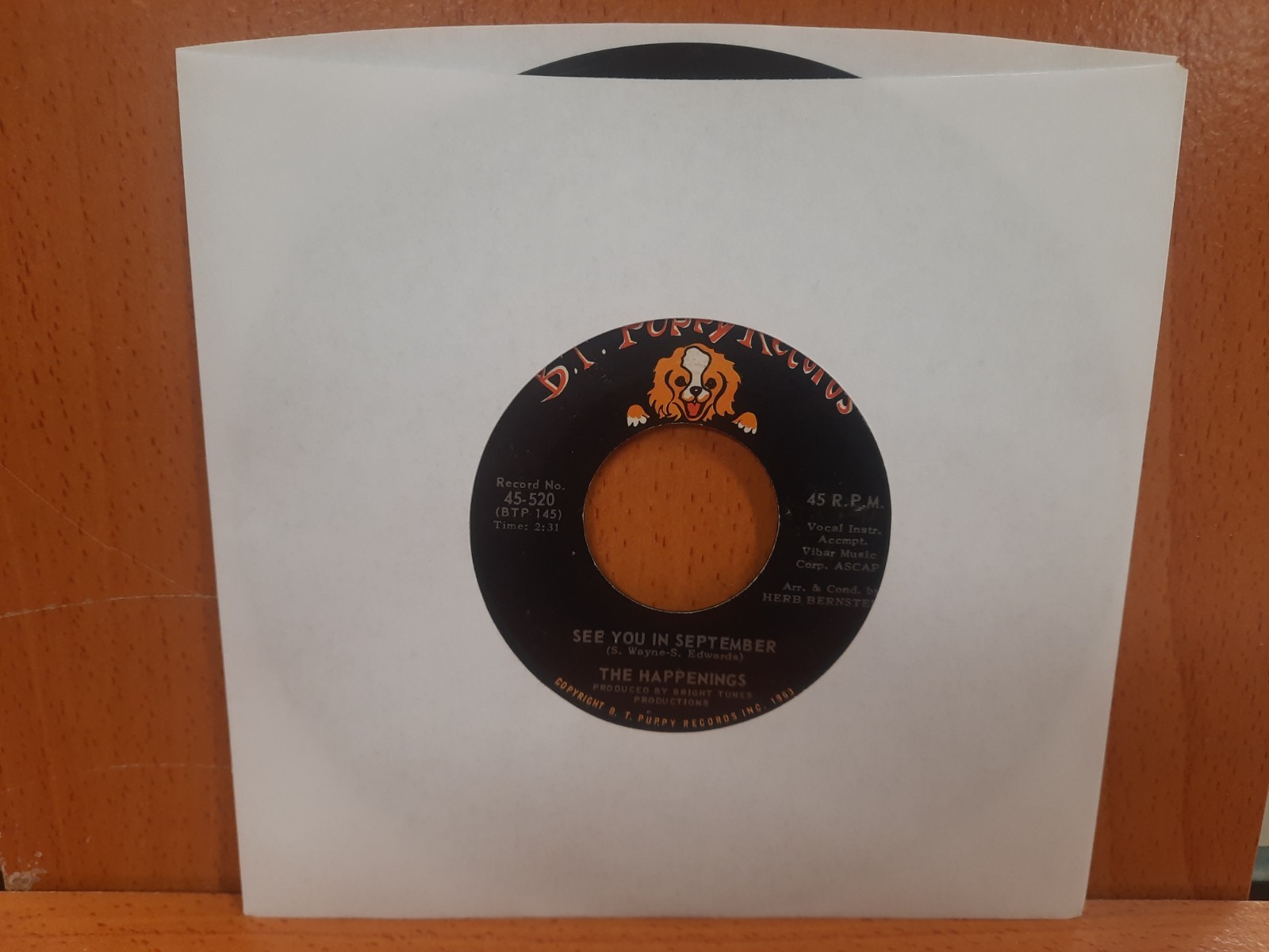 45 / The Happenings / 1966 / See You In September / He Thinks He's A Hero
