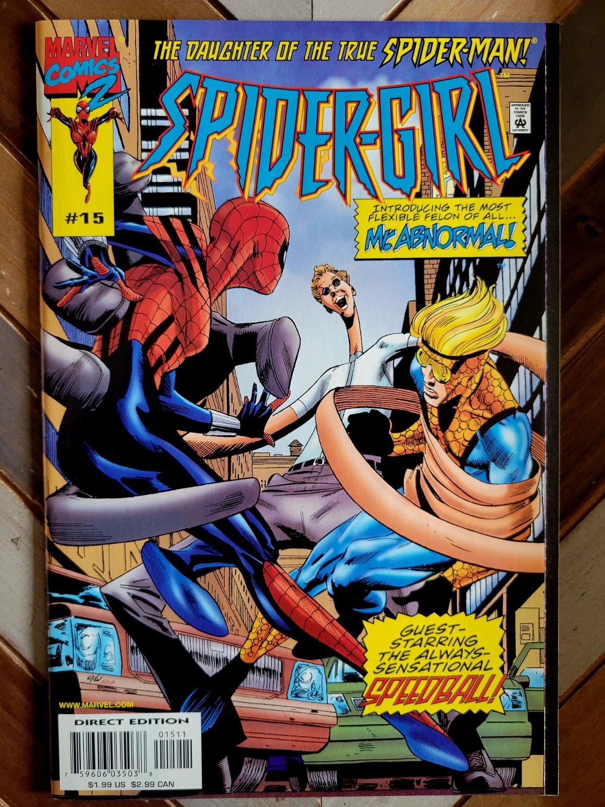 Spider-Girl #15 (Marvel 1999) Speedball! Mr Anormale! Olliffe & Williamson (8.0)
