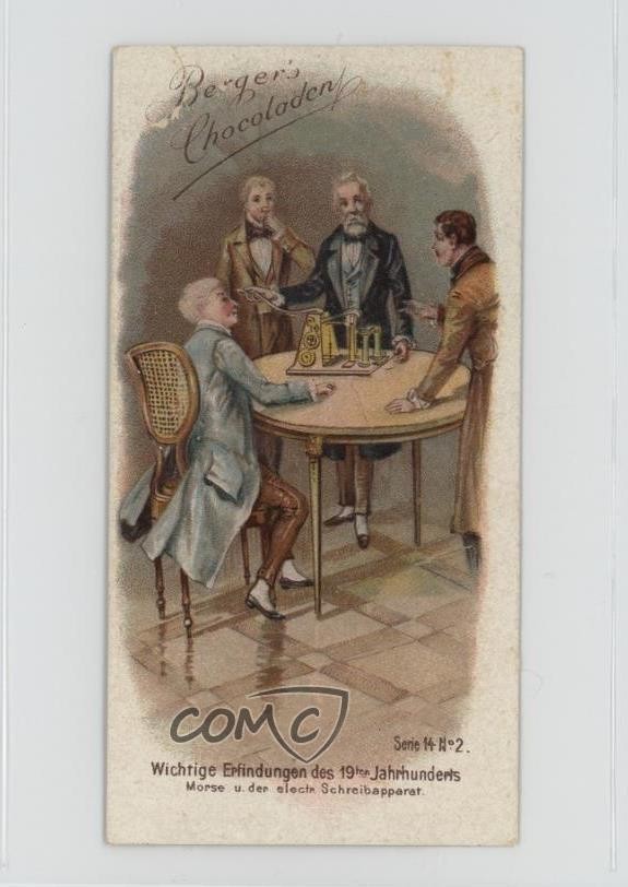 1900s Berger Cioccolato Samuel Morse e macchina da scrivere elettrica #14-2 15ia