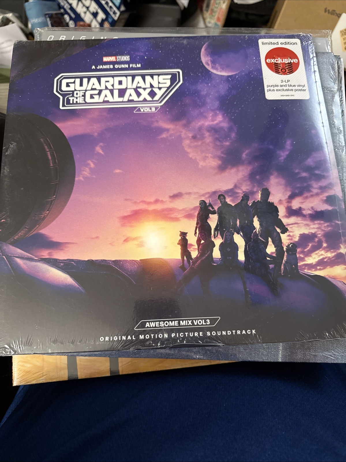 Guardians Of The Galaxy Vol 3 Purple Blue Colored Vinyl LP + Poster NEW SEALED