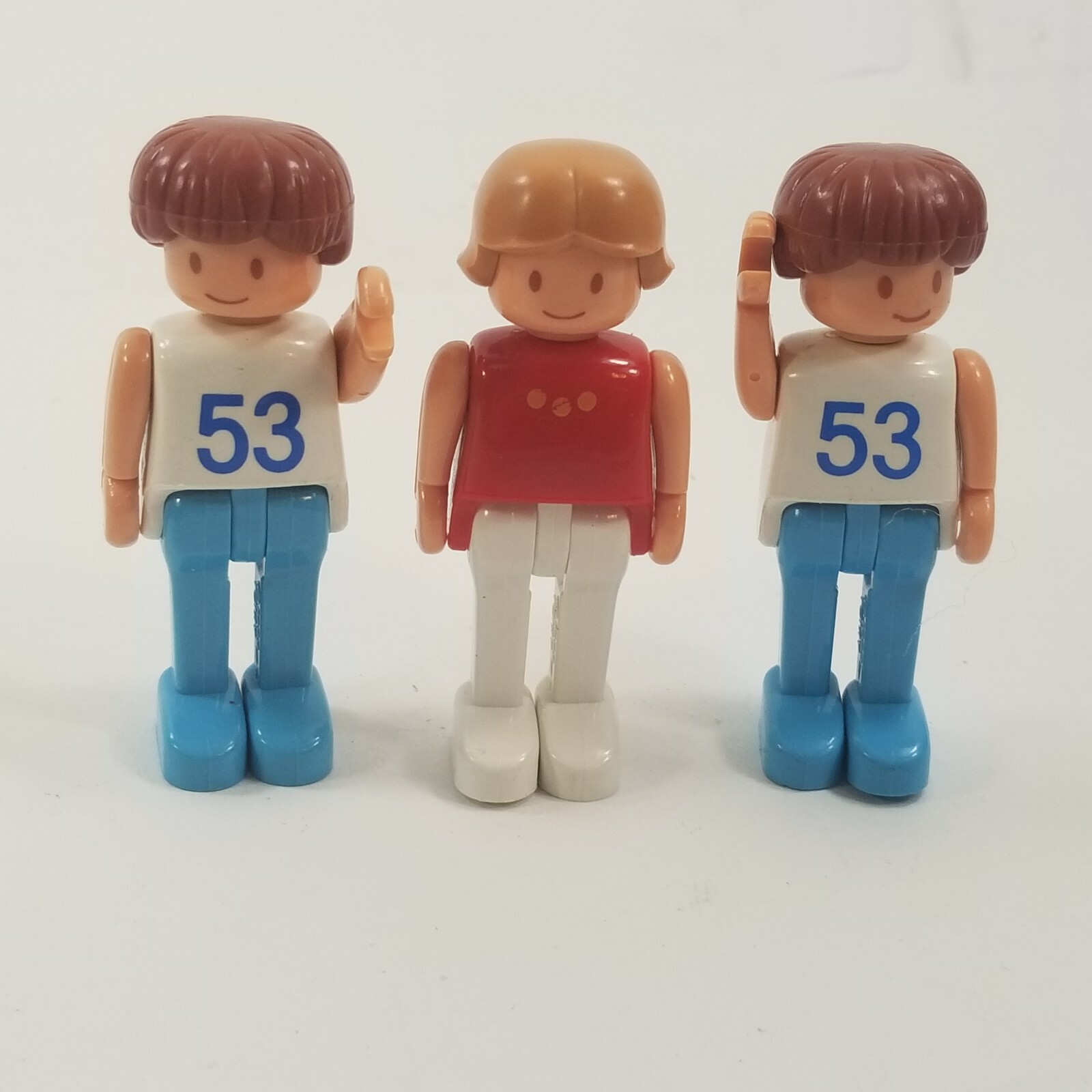 Lotto 3 figurine Tomy vintage 1988 persone ragazza ragazzo 53 maglia