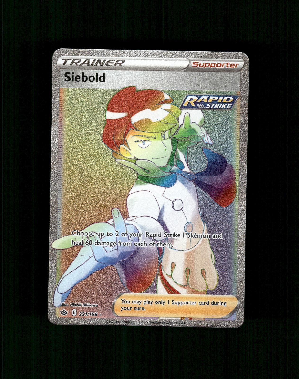 Siebold 221/198 Arcobaleno Raro Regno Ghiacciante Pokemon Quasi Nuovo