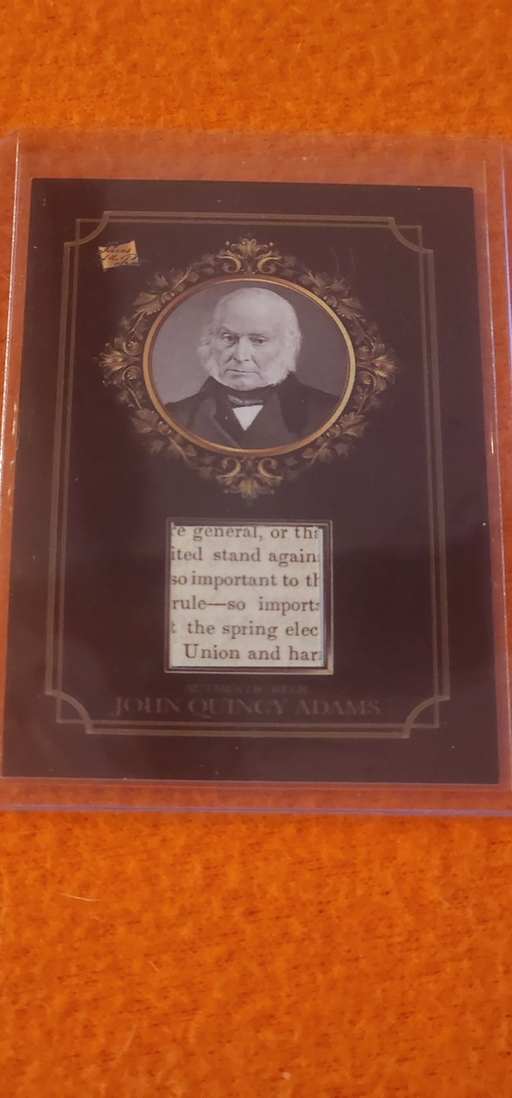 2024 Pezzi del Passato John Quincy Adams Periodo Notizie Reliquia