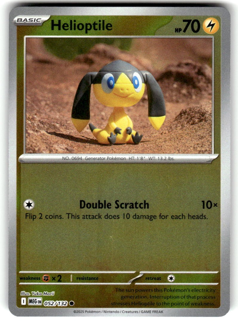 Helioptile Reverse Holo Common Mega Evolution 052/132 quasi nuovo