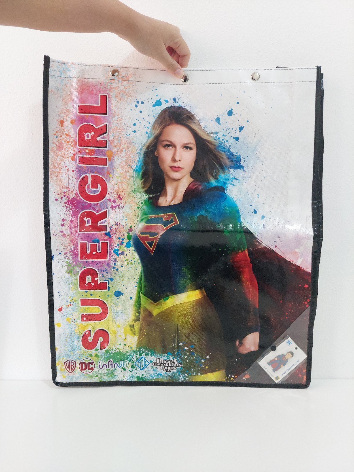 Zaino Sacca Supergirl Lucca Comics 2017 + Spilla Superman Nuova!