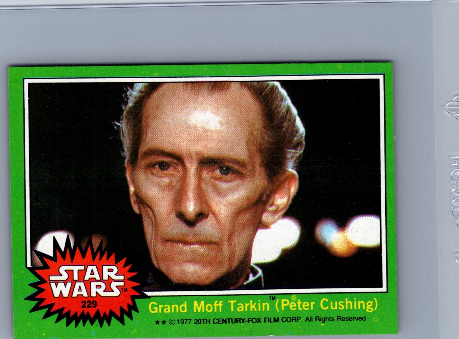 1977 TOPPS STAR WARS HIGH GRADE  GRAND MOFF TARKIN PETER CUSHING #229 MINT