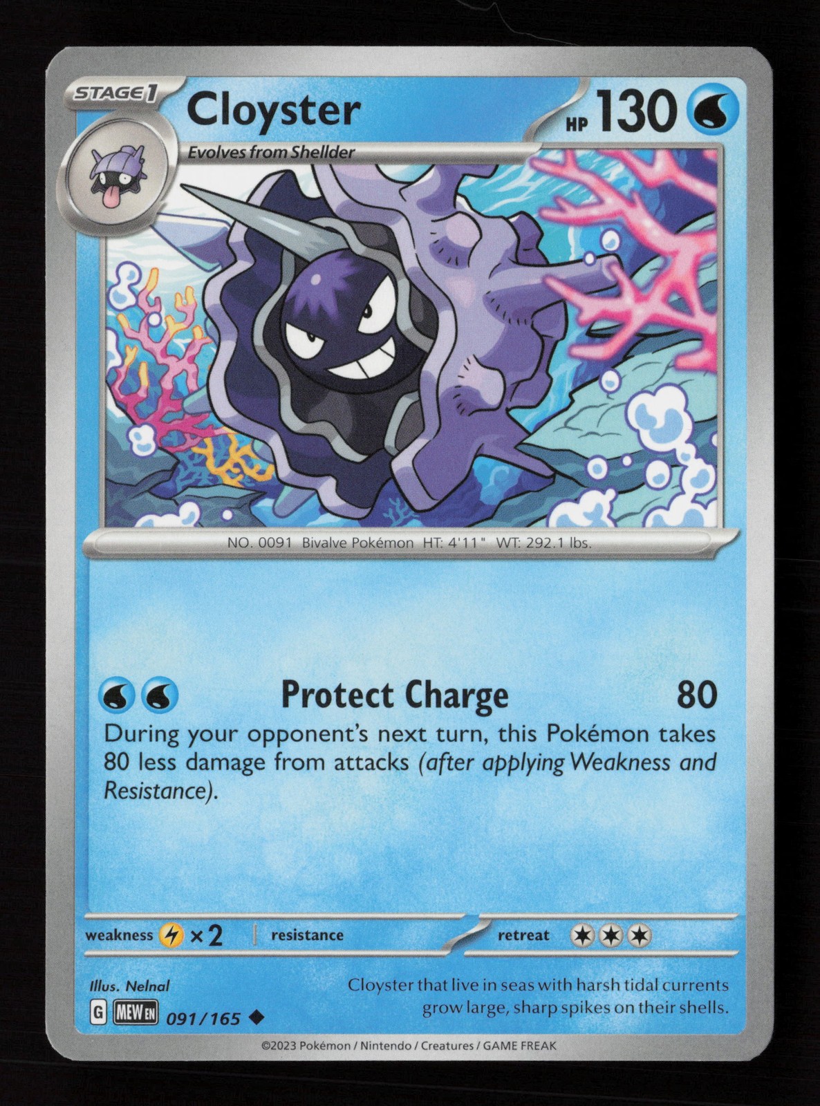Carta Pokemon Cloyster 091/165 Scarlatto e Viola 151