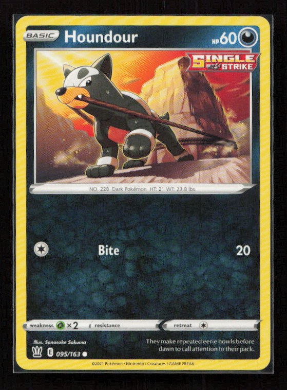 Houndour 095/163 Stili di Battaglia Comuni Pokemon quasi nuovo
