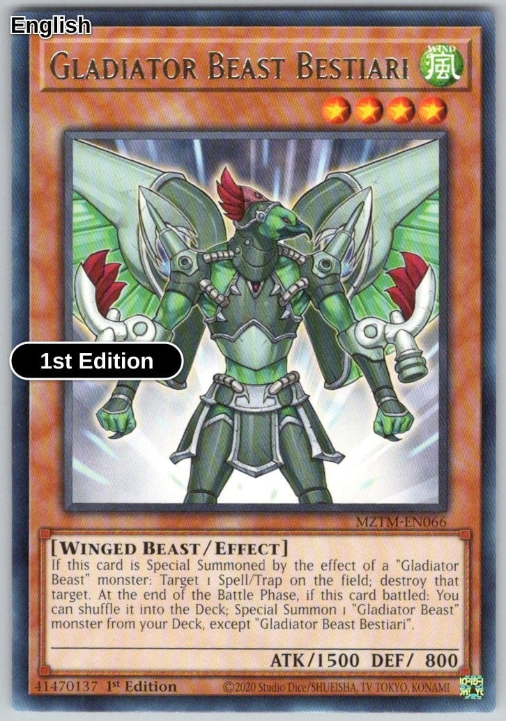 Gladiatore Bestia Bestiari 1° Edizione MZTM-EN066 Labirinto del Maestro NM