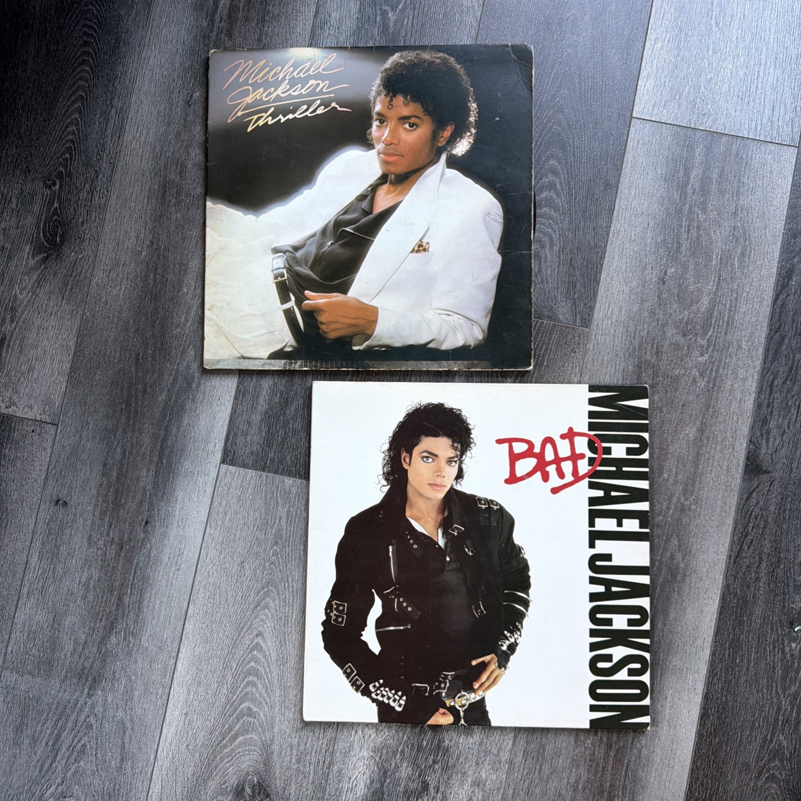 Michael Jackson Vinyl Record Lot Thriller Bad 12" LP Vintage Pop Albums 1980s