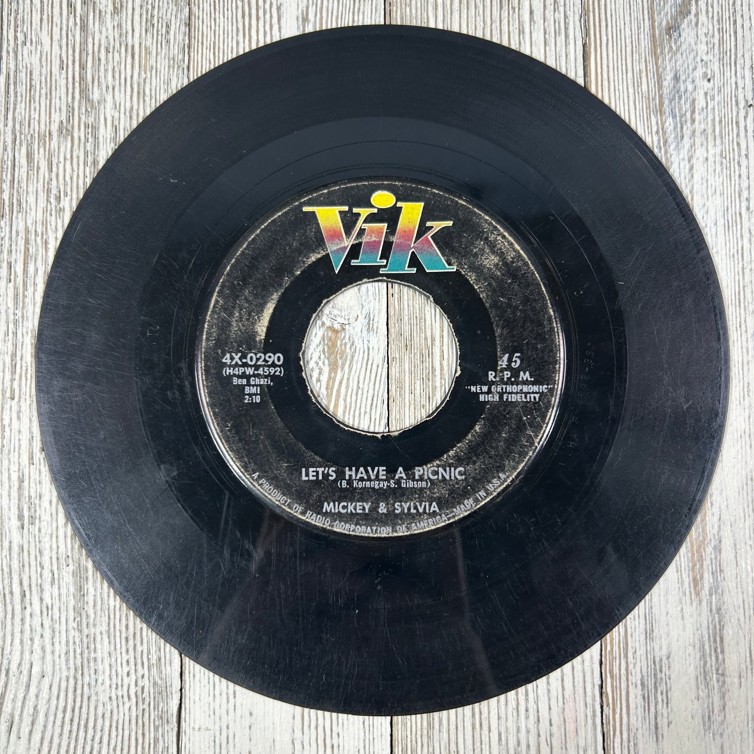 Mickey & Sylvia - Let's Have A Picnic 7" Record 1957 Vik Doo-Wop R&B 45 RPM
