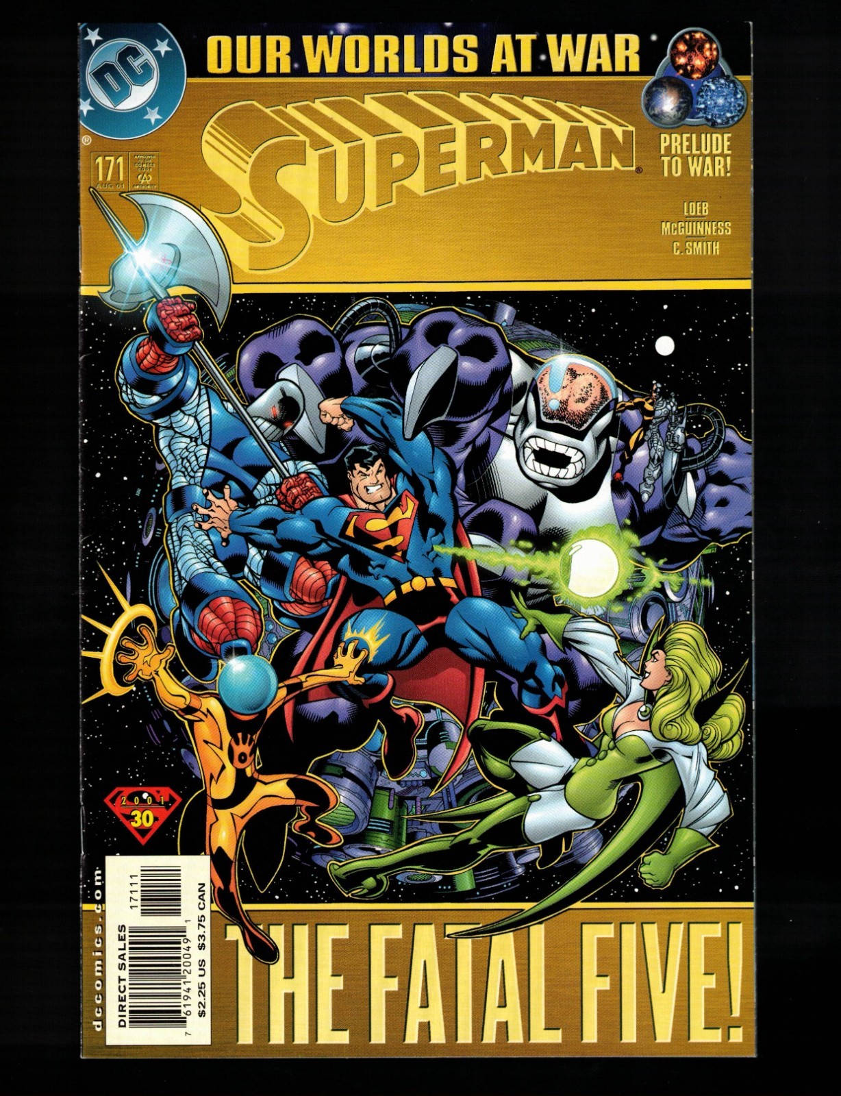 Superman #171 vs The Fatal Five!    I nostri mondi in guerra!   VF+ 2001 DC fumetto
