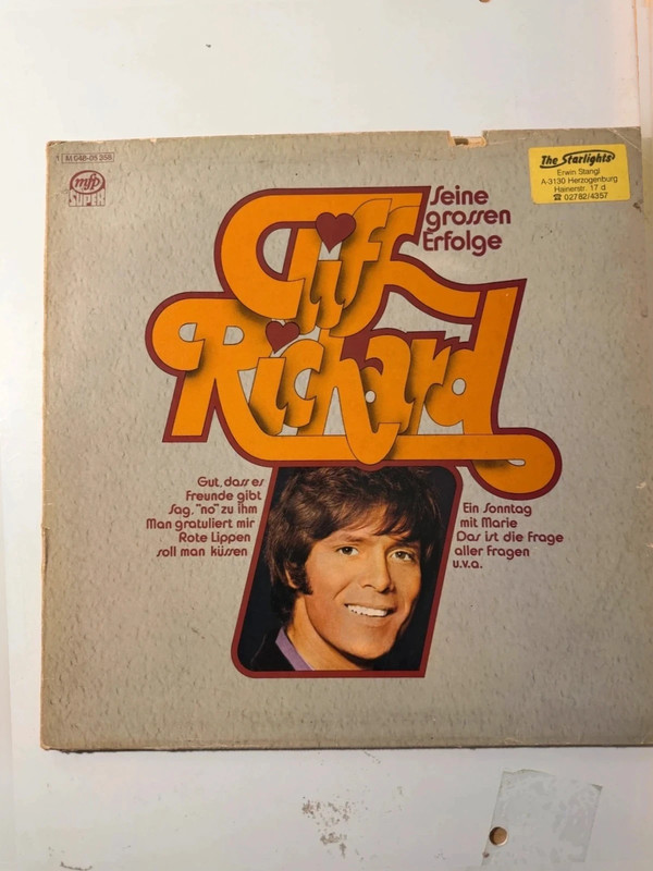 Cliff Richard vintage LP seine grossen Erfolge Retro