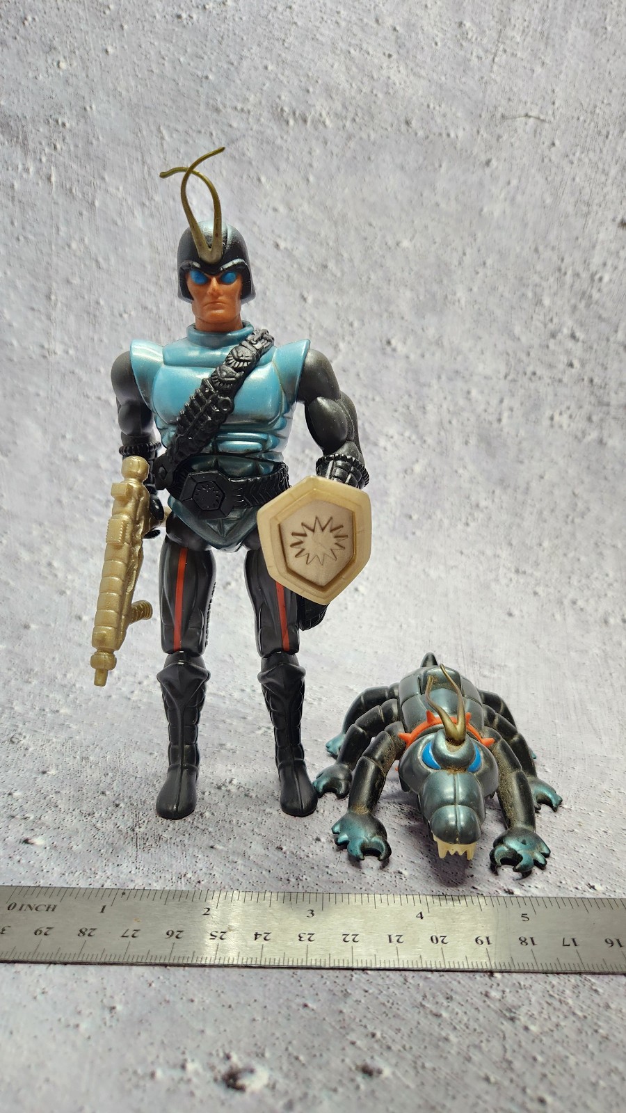 Action figure vintage Sectaurs Zak & Bitaur, quasi complete, 1984 usate