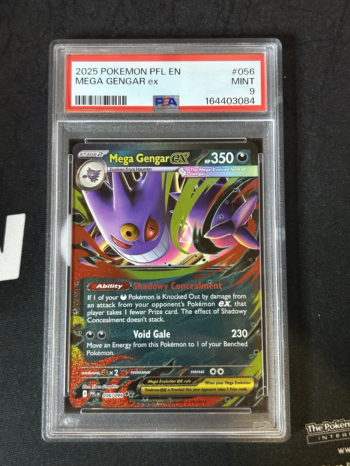 2025 POKEMON PFL EN-PHANTASMAL FLAMES #056 MEGA GENGAR EX PSA 9