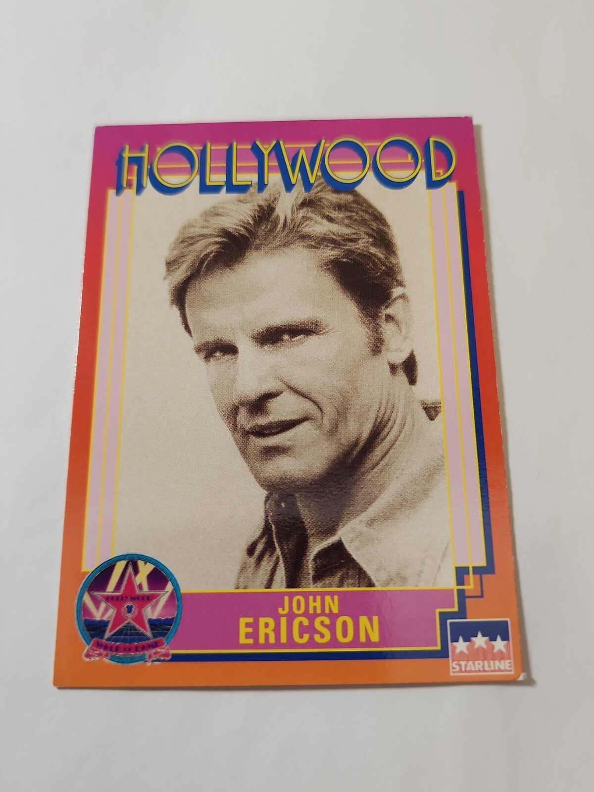 John Ericson Hollywood Walk of Fame Card Vintage # 246 Starline 1991 NM 