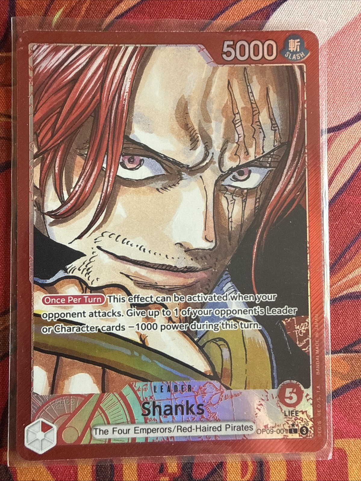 OP09-001 Shanks Alt Art Leader English One Piece Card