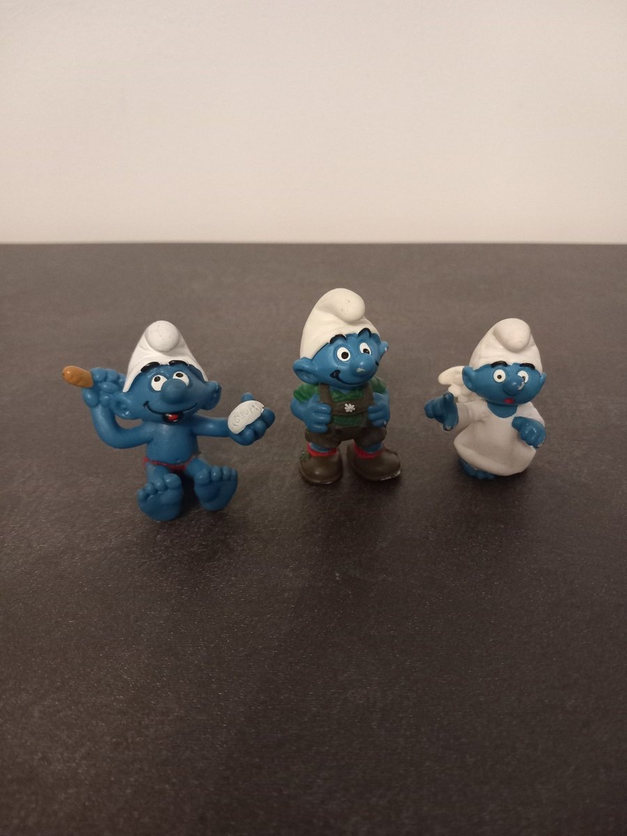 Lotto di 3 Puffi Puffi Angelo Montano e Lava Schleich Peyo Germany
