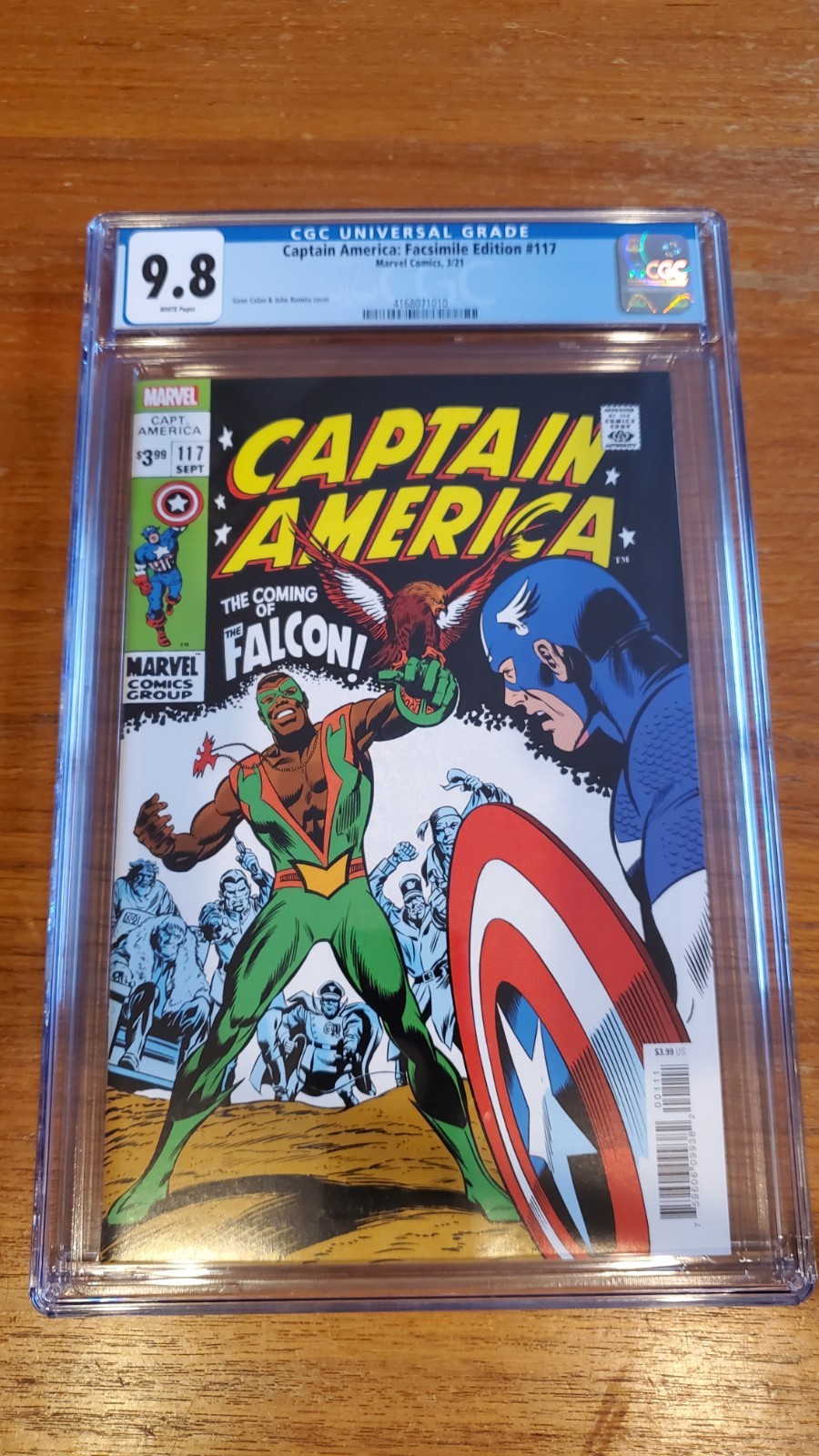 Captain America #117 Facsimile CGC 9.8 Primo Falco!  Ottima copertina!