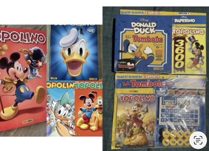 75 Anni TOPOLINO 3567 3576 3600 3601 3628 Tombola Donald Duck 90 Paperina 85 