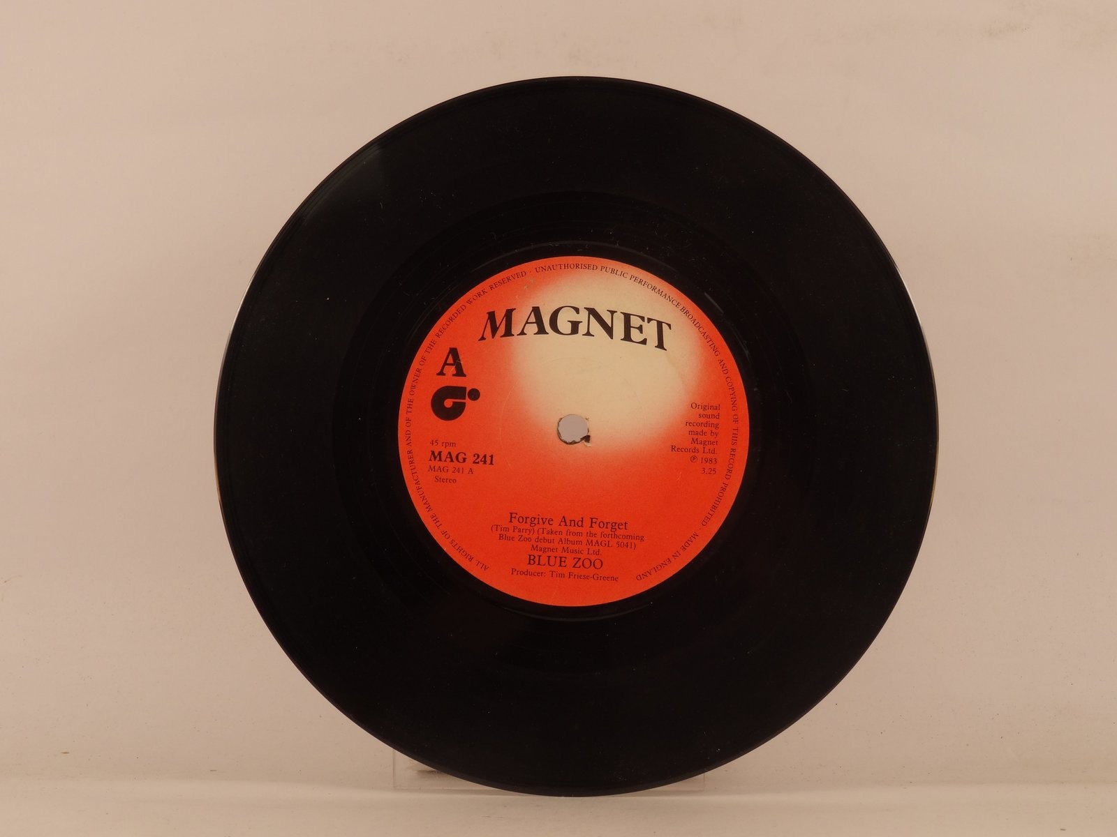 BLUE ZOO FORGIVE & FORGET (137) 7" MAGNET