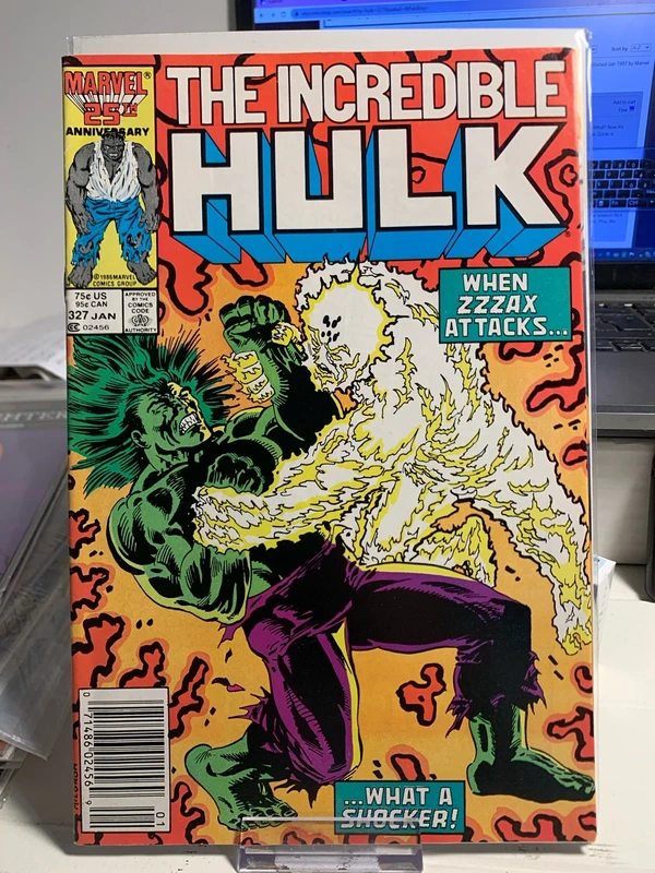 Incredible Hulk #327 Newsstand – Zzzax y Rick Jones – Marvel 1987 VO USA