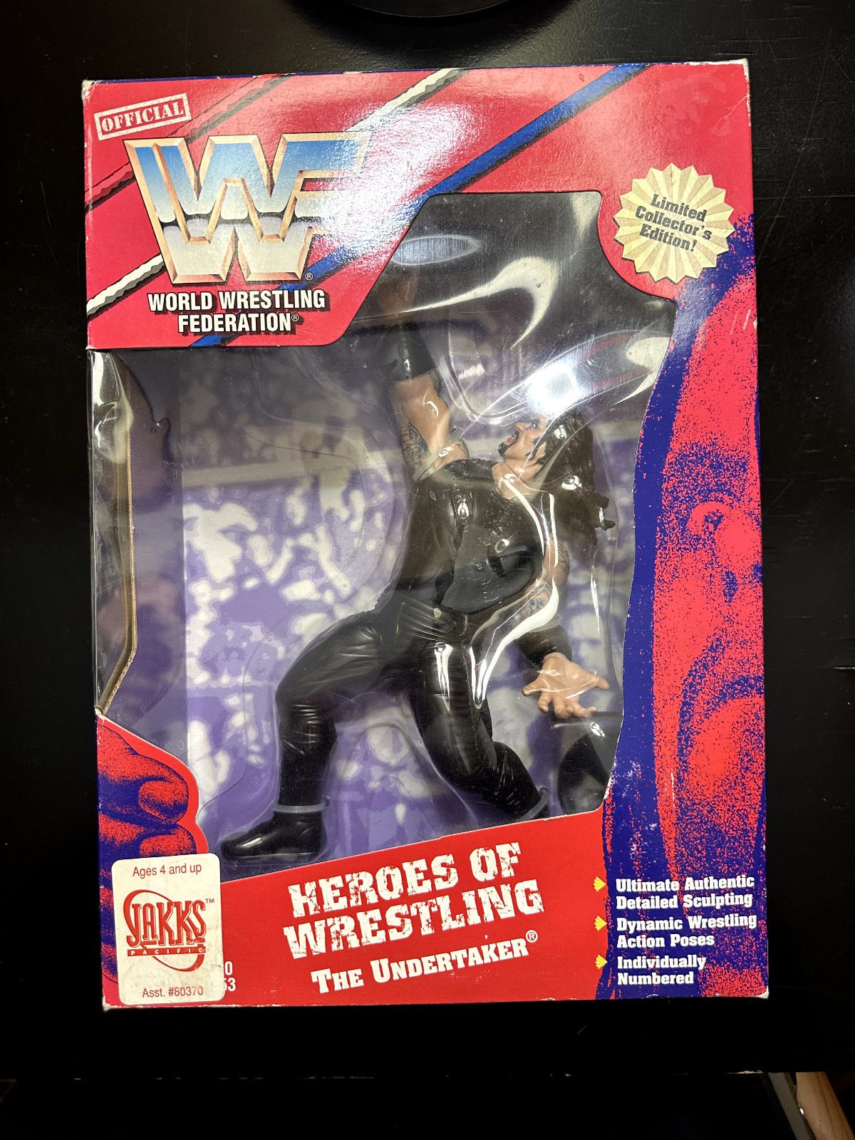 WWF The Undertaker Heroes of Wrestling Action Figure Jakks Pacific Nuovo con scatola Raro