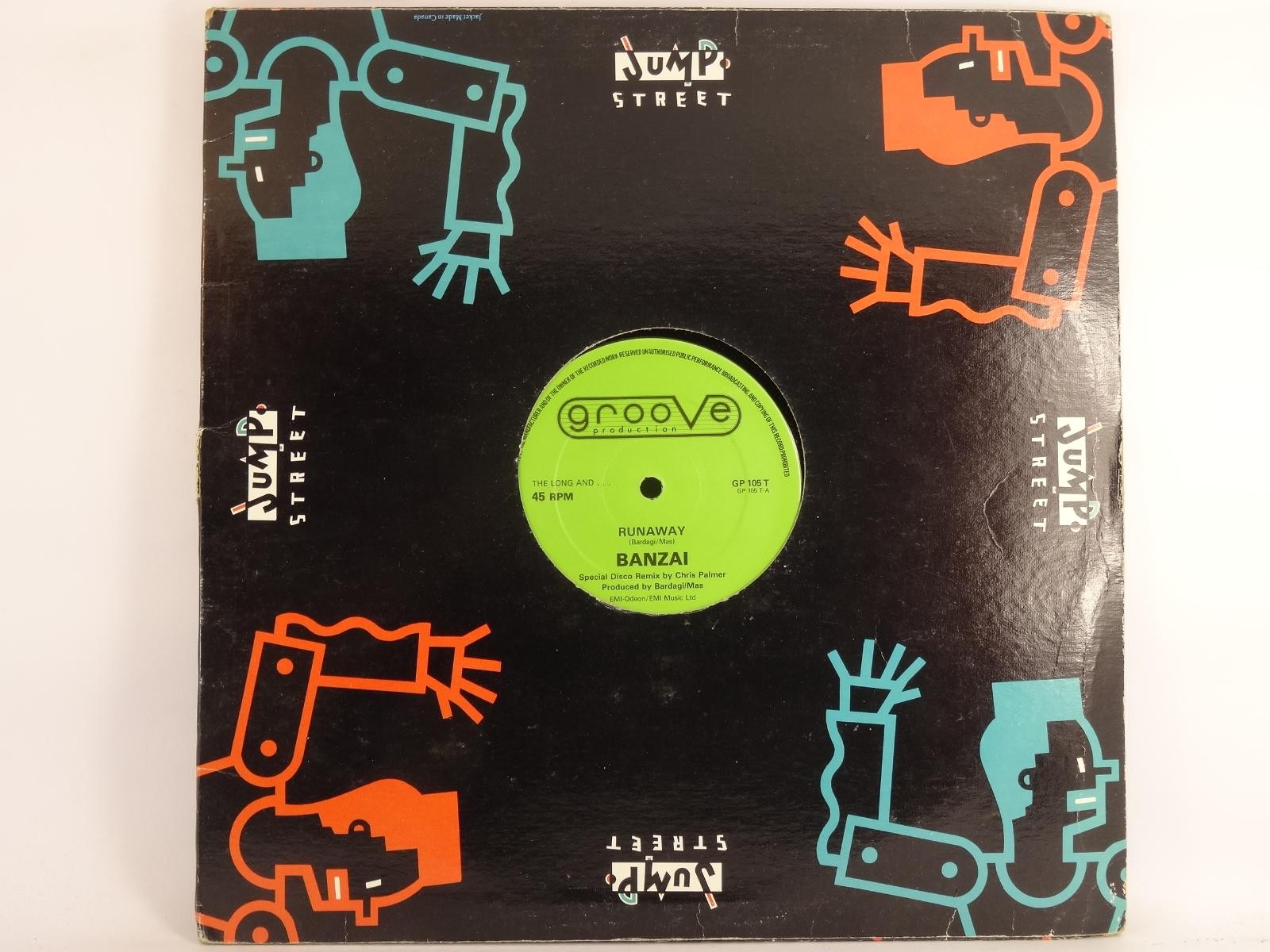 BANZAI RUNAWAY (311) 2 Track 12" Single plus Company Sleeve GROOVE PRODUCTION