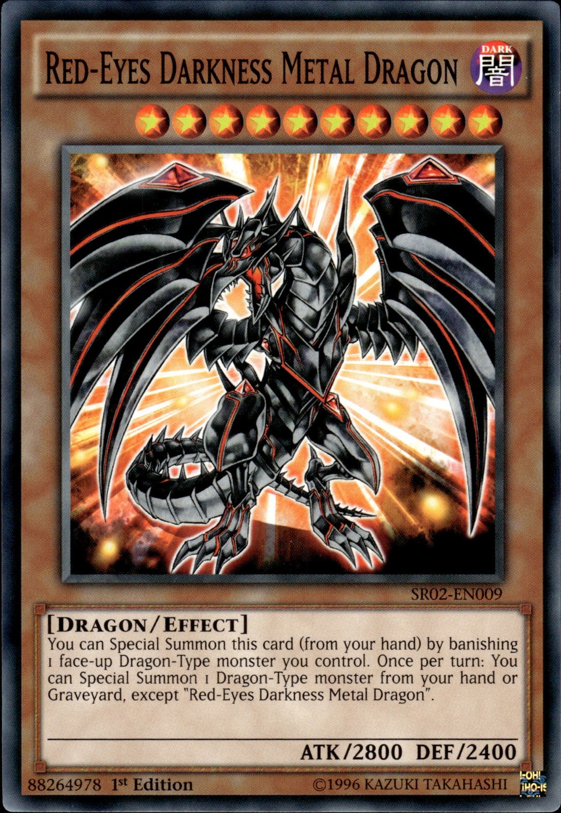 Red-Eyes Darkness Metal Dragon - 1st Edition SR02-EN009 - NM - YuGiOh