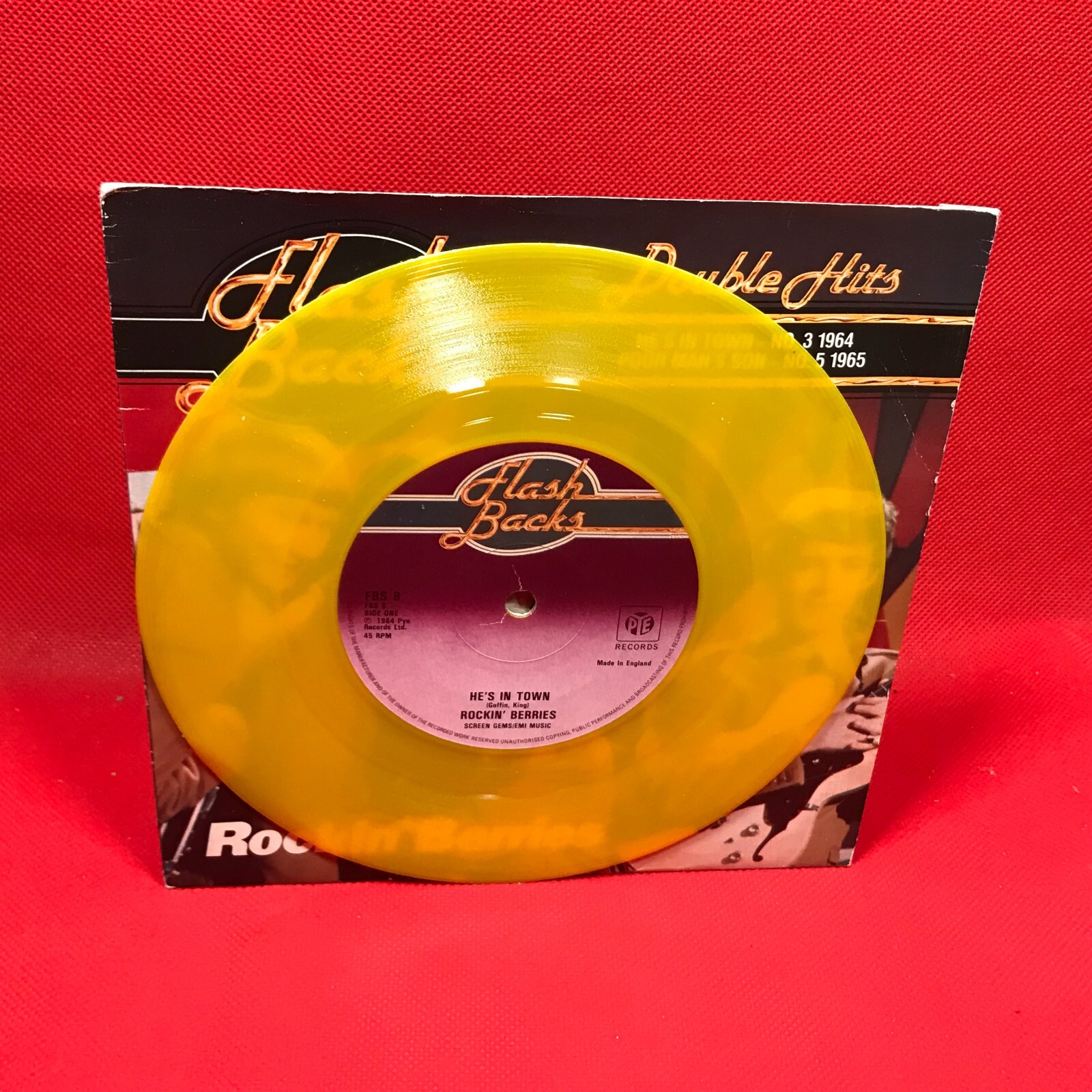 THE ROCKIN' BERRIES He's In Town 1979 UK 7" YELLOW vinyl single Poor Man's Son