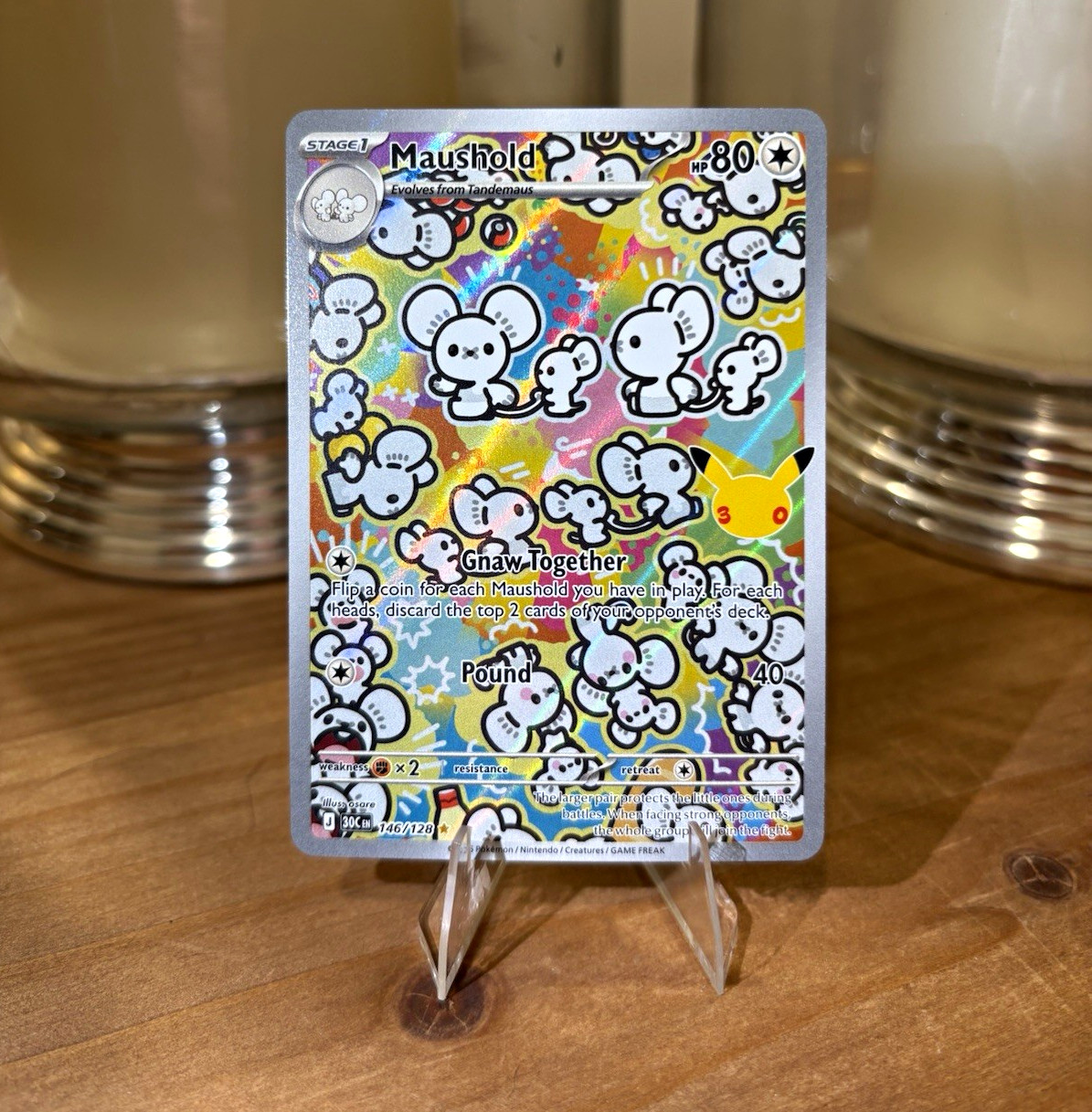 Pokemon TCG Maushold 146/128 Illustration Rare 30th Anniversary