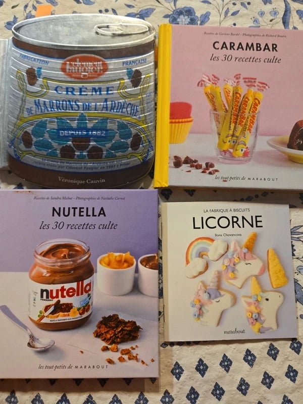 Livres recettes desserts gâteaux carambar Nutella crème de marron licornes pâtisserie