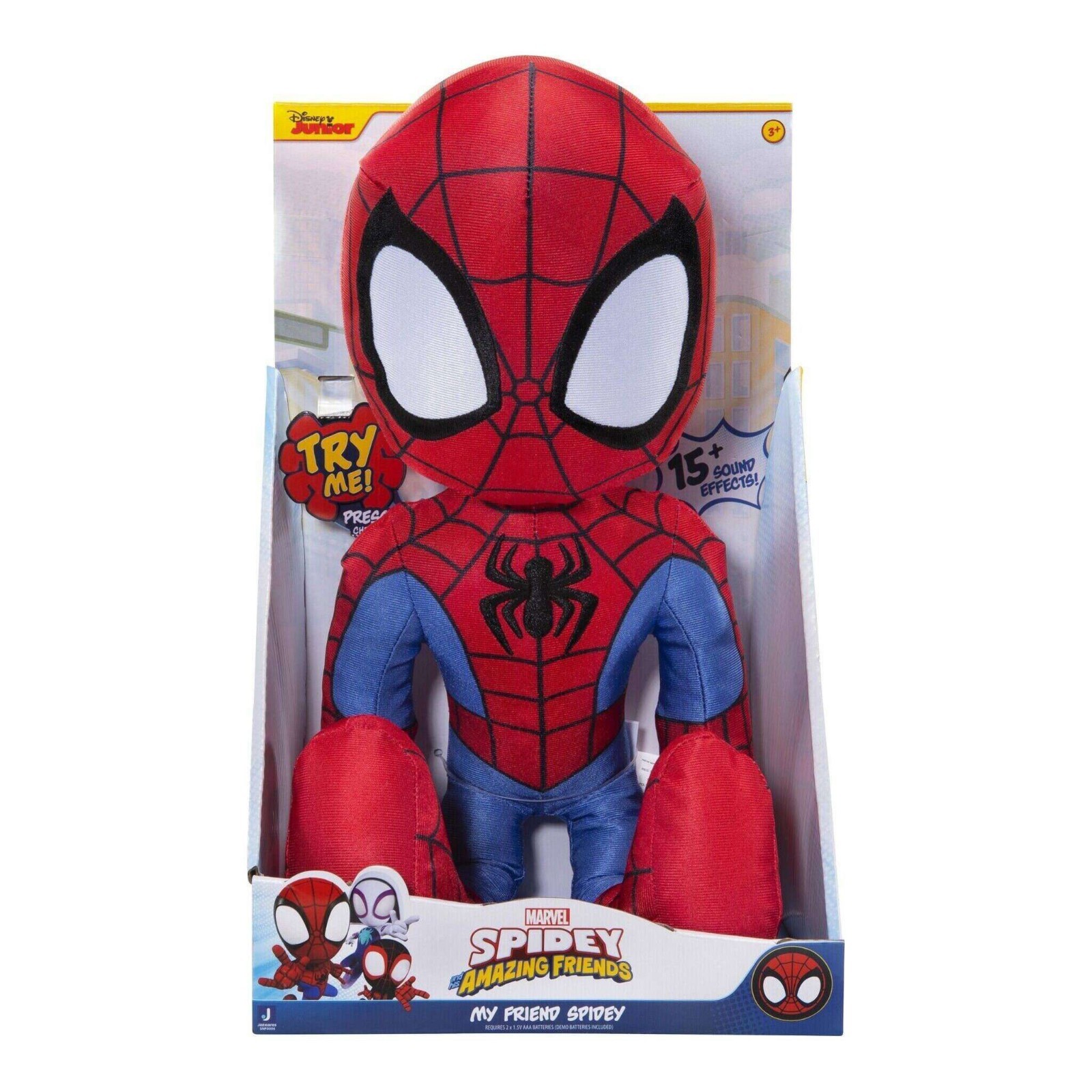 MY FRIEND SPIDEY 16" PLUSH TOY WITH SOUNDS & EFFECTS SPIDERMAN MARVEL COMICS 