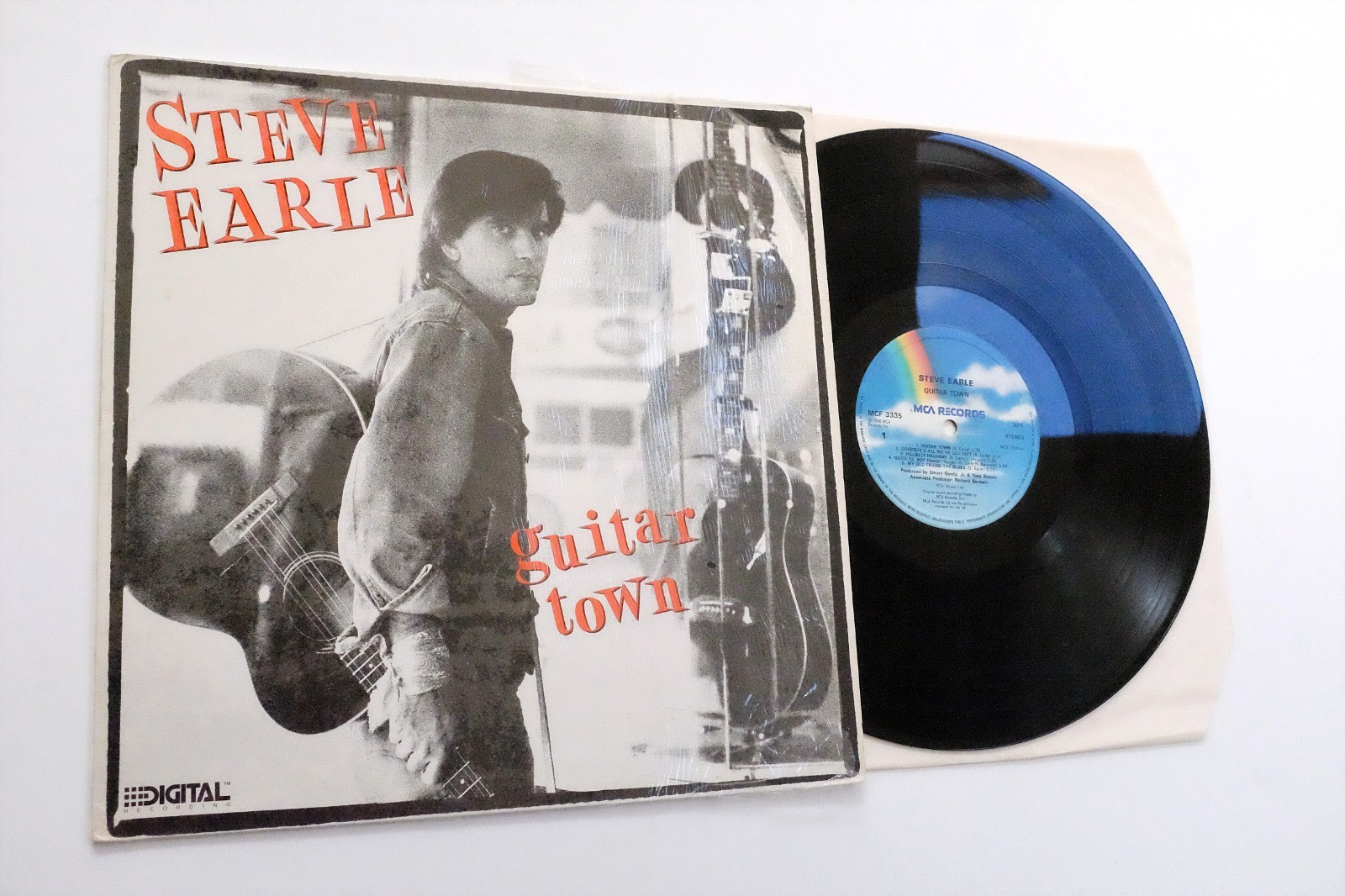 STEVE EARLE - GUITAR TOWN LP VINYL Original 1986 UK 1st Press Album