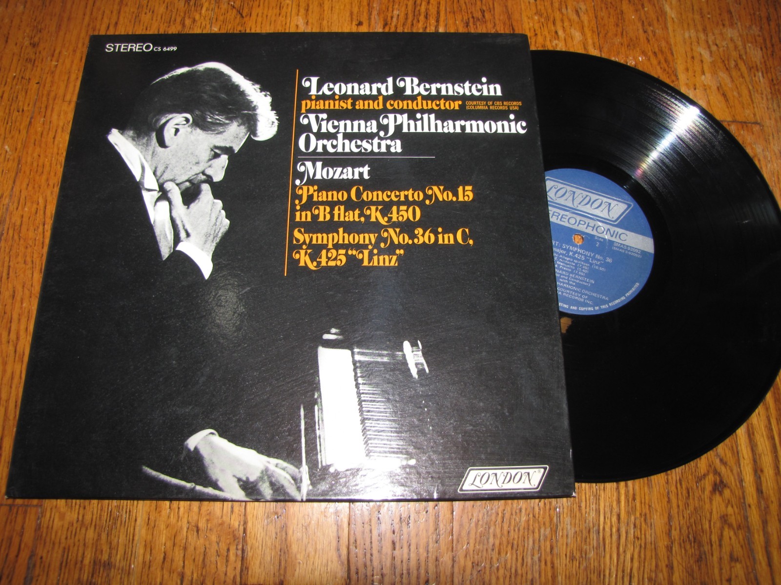 MOZART - PIANO CONCERTO NO 15 / PIANO CONCERTO NO 36 - BERNSTEIN - LONDON LP
