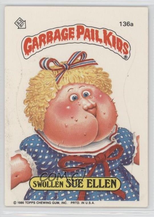 1986 Topps Garbage Pail Kids Series 4 Swollen Sue Ellen #136a 1s7