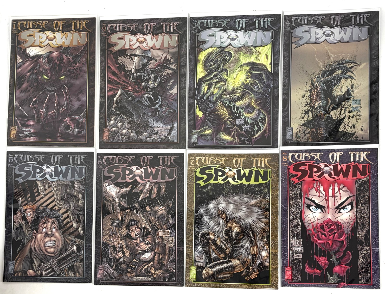 Curse Of The Spawn 1-8 fumetti dell'autore Alan McElroy 1999 lotto completo di 8
