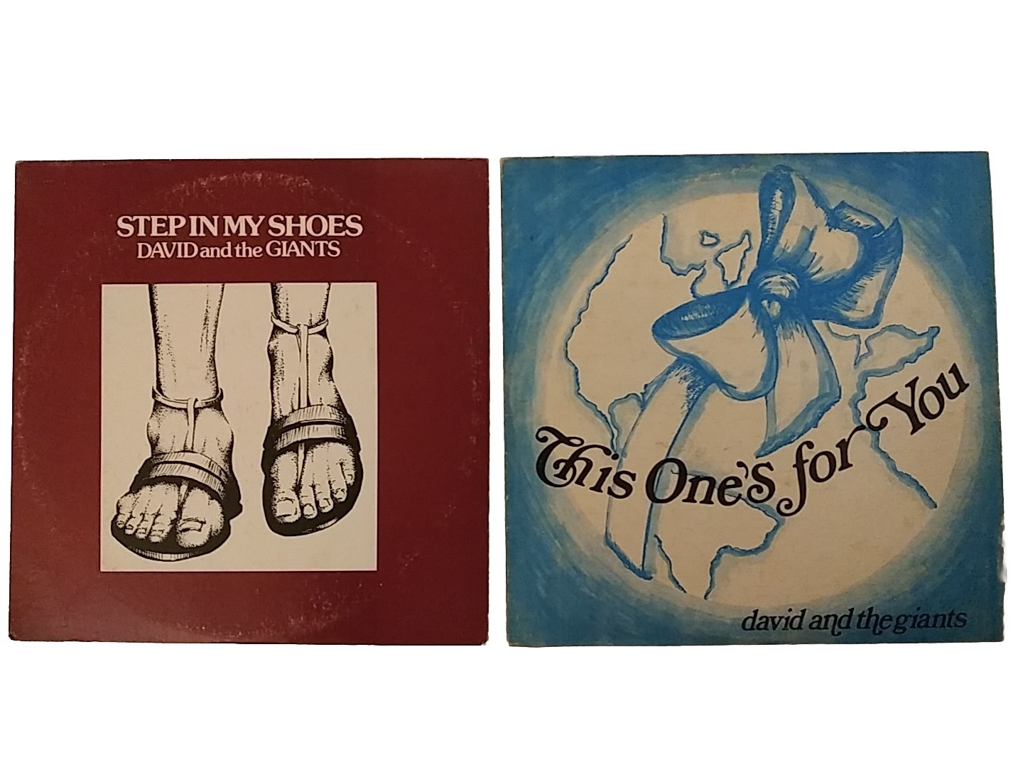 LP LOT OF 2 David And The Giants STEP IN MY SHOES THIS ONE'S FOR YOU DAVID HUFF