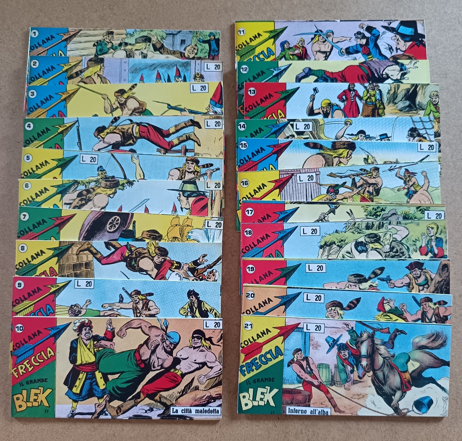 STRISCE IL GRANDE BLEK DARDO SERIE 15^ NUMERI 1 / 21 RISTAMPA ANASTATICA