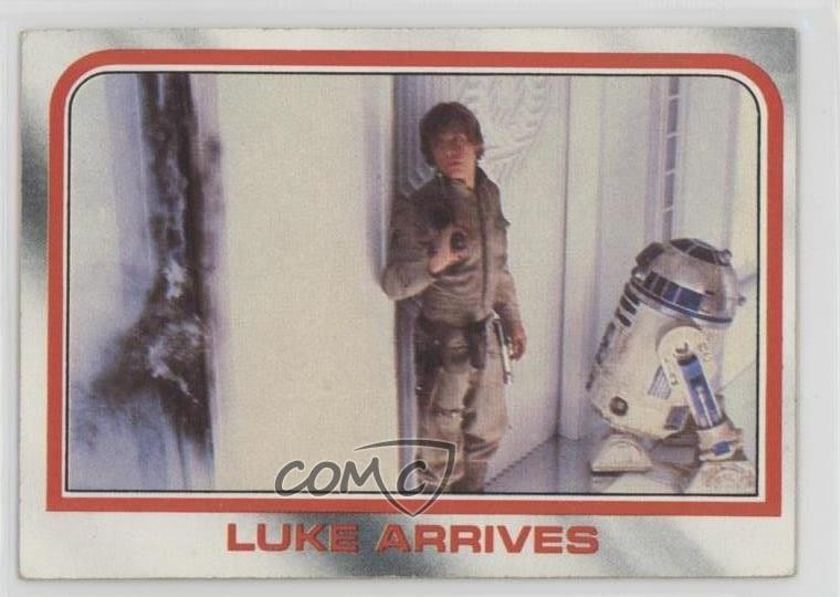 1980 Topps Star Wars: L'impero colpisce ancora Luke Skywalker R2-D2 arriva 0as