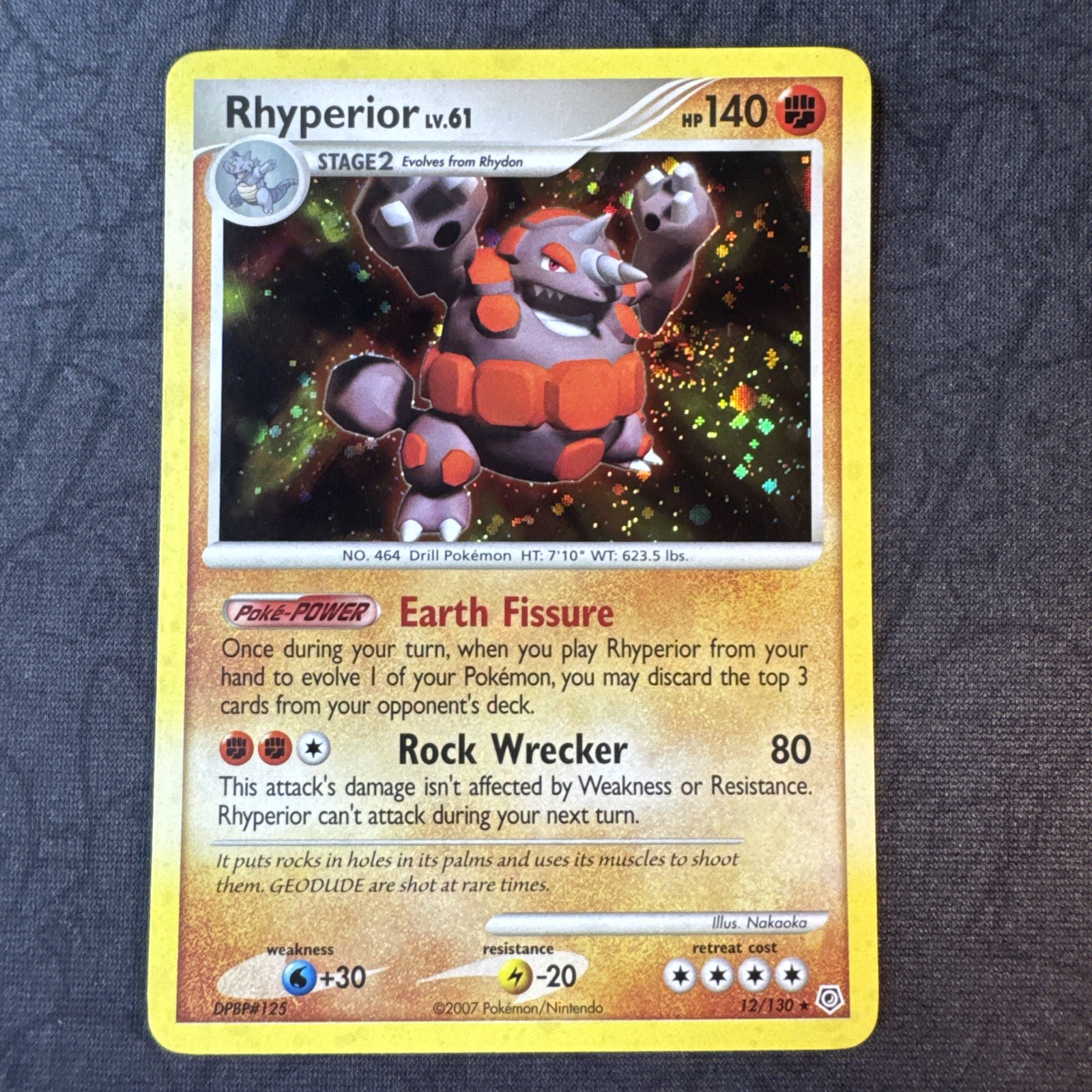 Swirl!!! Pokemon Holo Diamante e Perla Rhyperior 12/130
