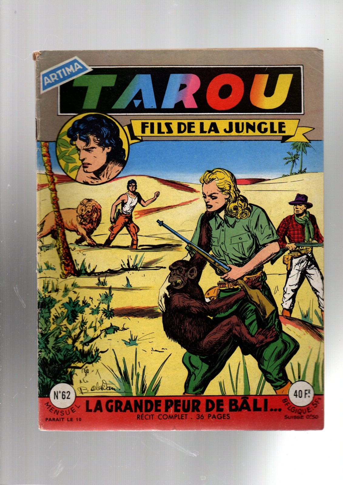 TAROU n°62. Récit complet. ARTIMA 1959. Dessins BOB DAN