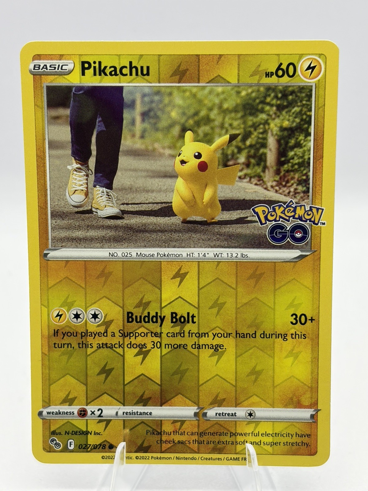 Pikachu 027/078 Pokemon GO Pokemon Common Reverse Holo Near Mint