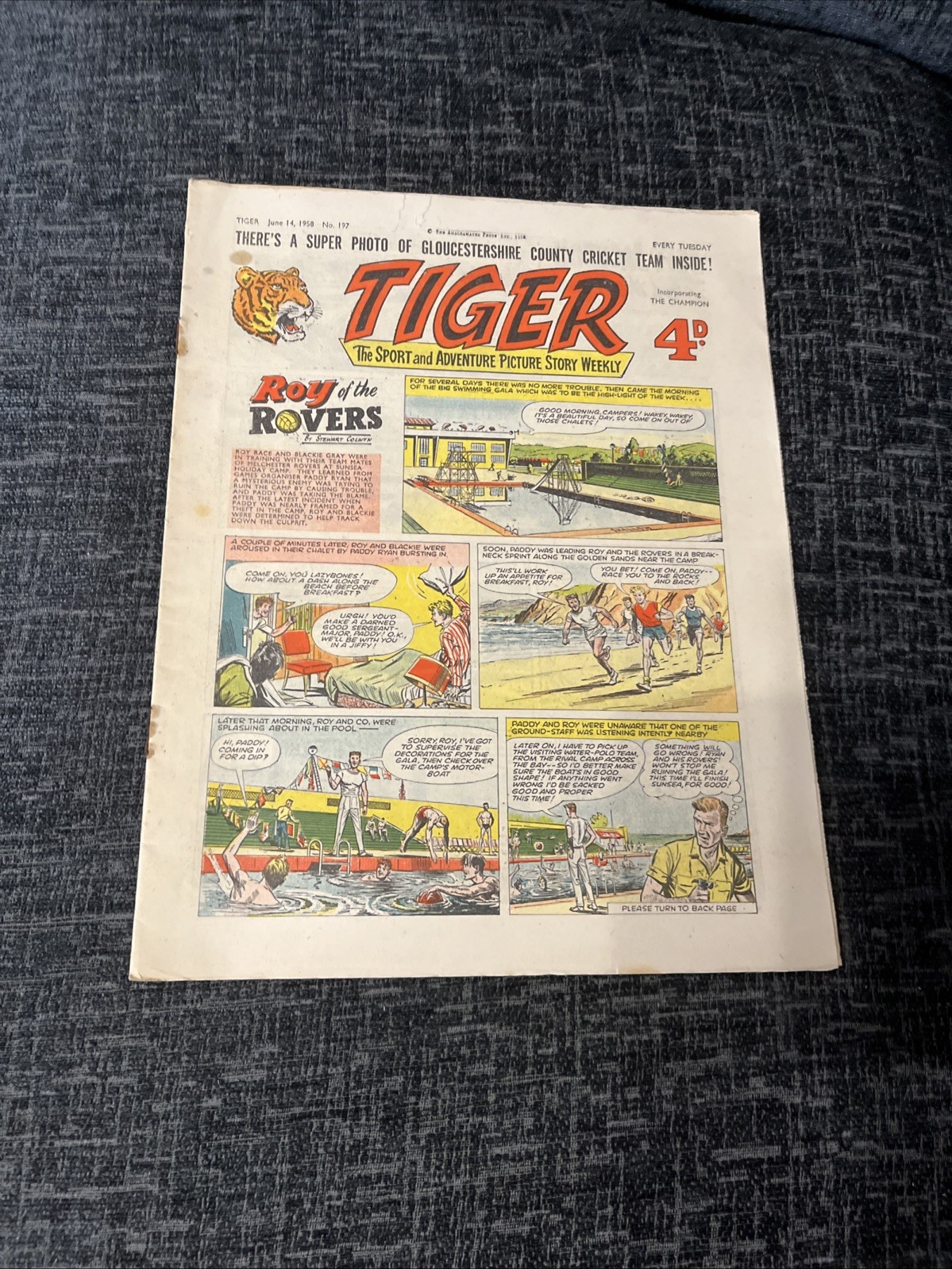 Tiger Comic - #197 - 14 June 1958 - Gloucestershire Cricket Team
