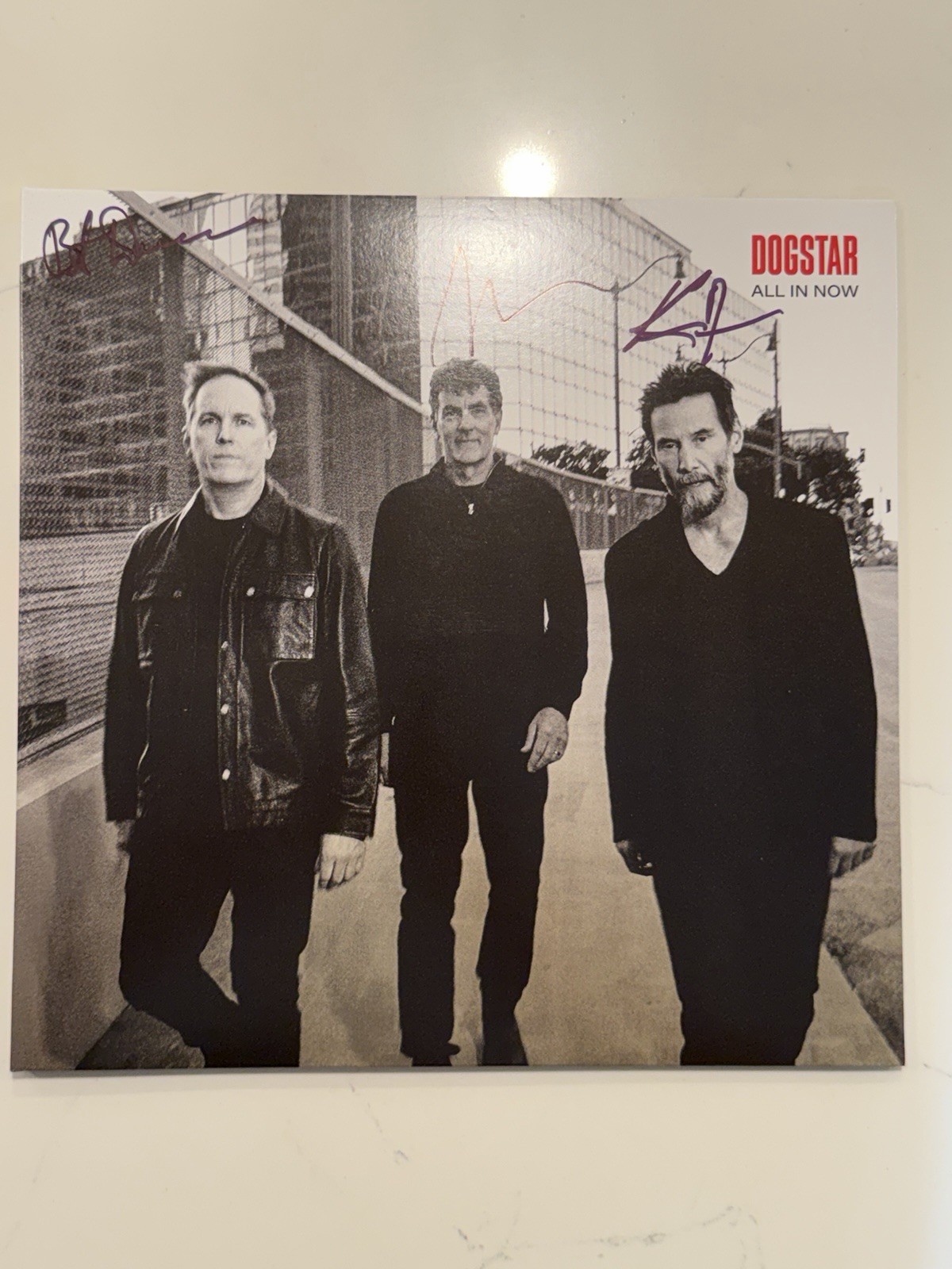 Dogstar All In Now LP Signed (Opened & Signed) Vinyl New KEANU REEVES RED MARBLE