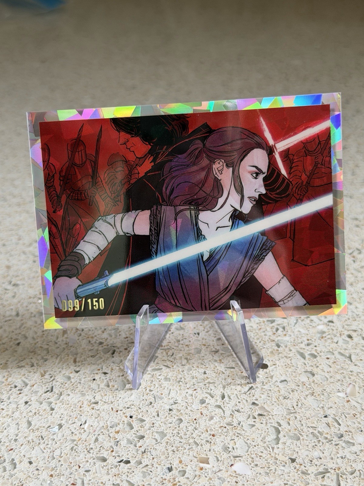 2023 Topps Chrome Galaxy Rey & Kylo Ren /150 Atomic #WSW-3 Women of Star Wars